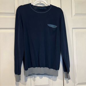 🩷  Perry Ellis Blue Lightweight Cotton Sweater - Size Large